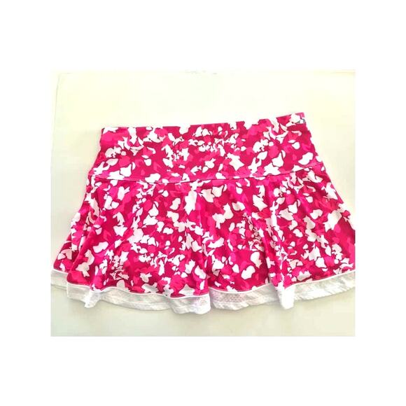 GRAND SLAM Women's Skirt Skort XL Tennis Pickleball Pink White Ruffle Floral - Picture 2 of 8